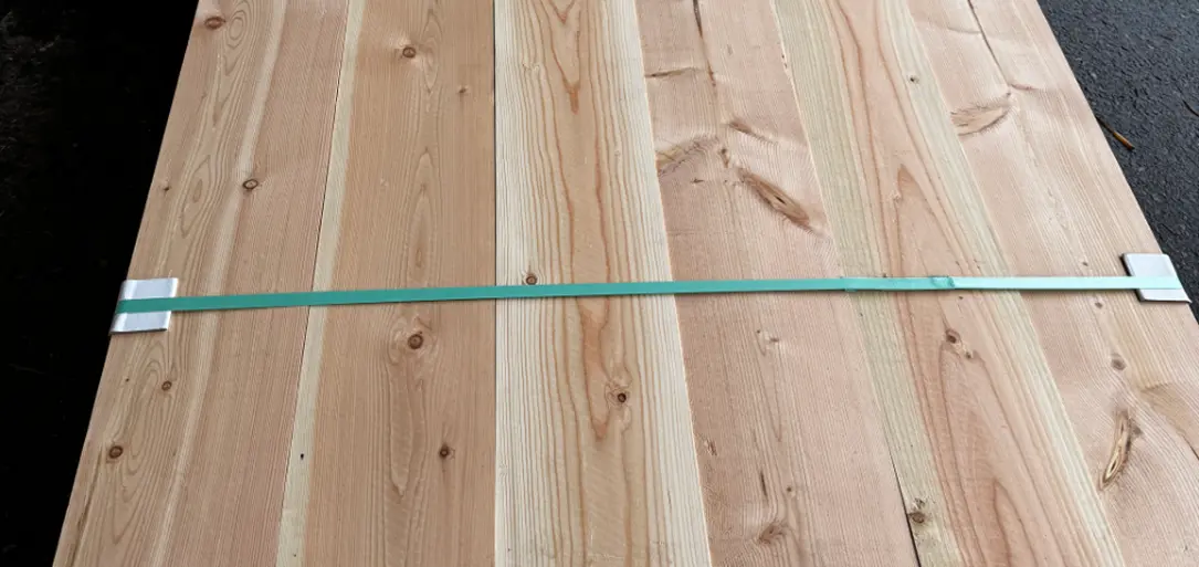 Douglas Fir Lumber Stack Strapped