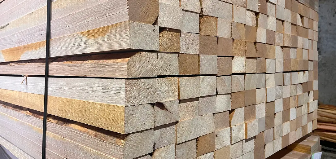 Hemlock Lumber Stack Strapped