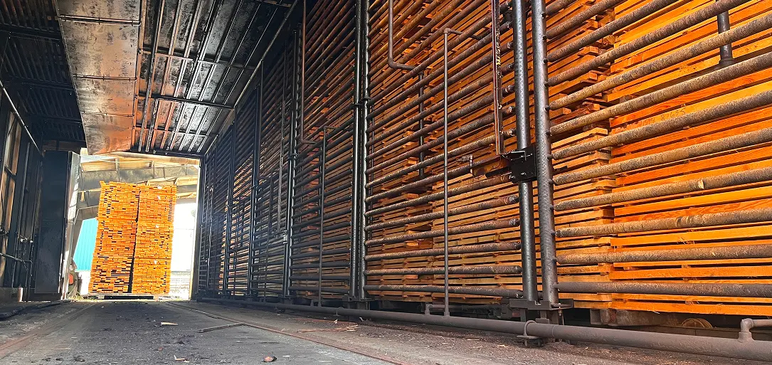 Another view inside the kiln at Prime Forest Remanufacturing